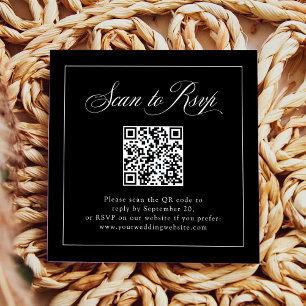 Framed Black Italian Elegance   RSVP with QR Code Enclosure Card