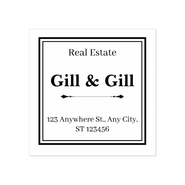 Framed Business Address Stamp with Company Name (Imprint)