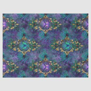 Framed Butterflies and Peacock Feathers Decoupage Tissue Paper