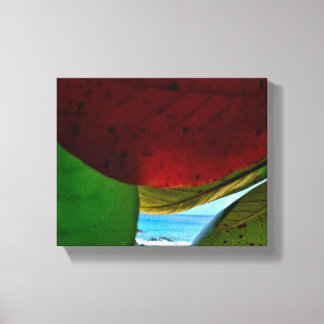 Framed by Nature – Tropical Leaves & Ocean Canvas