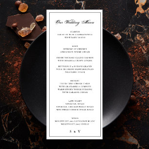 Framed Calligraphy Elegant Monogram Wedding Menu