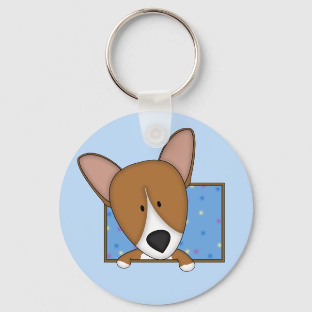 Framed Cartoon Corgi Keychain (Front)