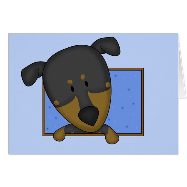 Framed Cartoon Doberman Pinscher (Front Horizontal)