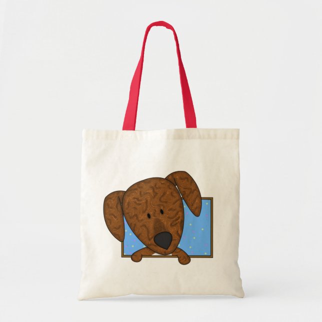 Framed Cartoon Plott Hound Tote Bag (Front)