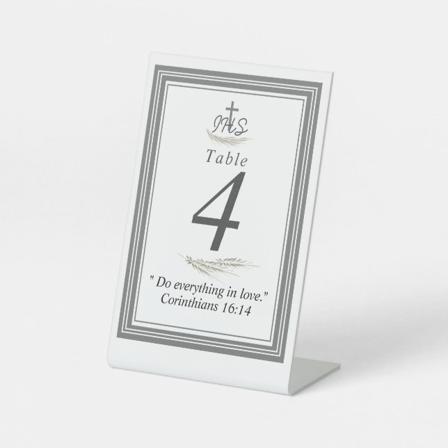 Framed Catholic Bible Verse Pedestal Sign (Front)