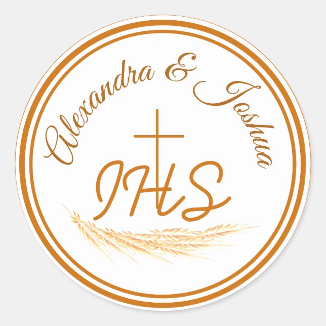 Framed Catholic Bible Verse Wedding  Classic Round Classic Round Sticker (Front)