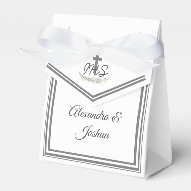 Framed Catholic Bible Verse Wedding  Favor Box (Front Side)