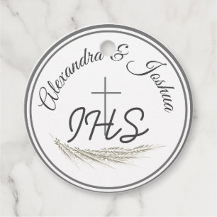 Framed Catholic Bible Verse Wedding Favour Tags