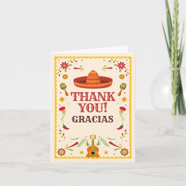 Framed Cinco de Mayo Mexican Thank You Holiday Card (Front)