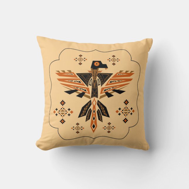 Framed Eagle Icon Throw Pillow (Front)