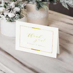 Framed Elegance Gold Simple Modern Classy Wedding Foil Card