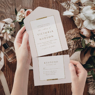 Framed Elegance Simple Modern Classy Wedding All In One Invitation