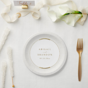 Framed Elegance Simple Modern Classy Wedding Paper Plate