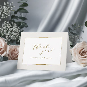 Framed Elegance Simple Modern Classy Wedding Thank You Card