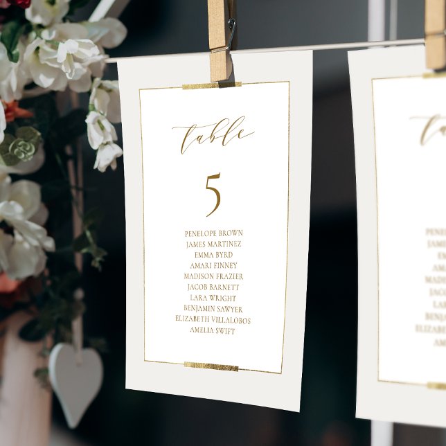Framed Elegance Simple Table Number Seating Chart (Framed Elegance Simple Table Number Seating Chart)