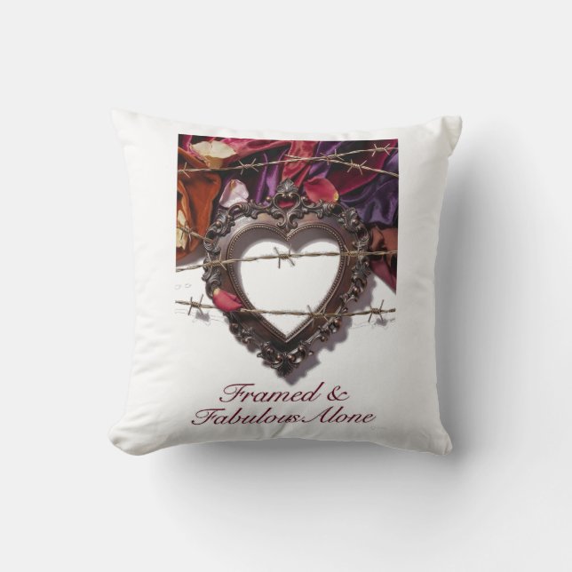 Framed & Fabulous Alone T-Shirt Throw Pillow (Front)