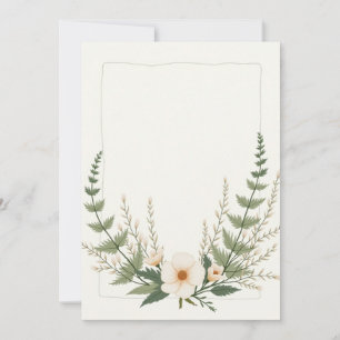 Framed Flowers Blank Invitation