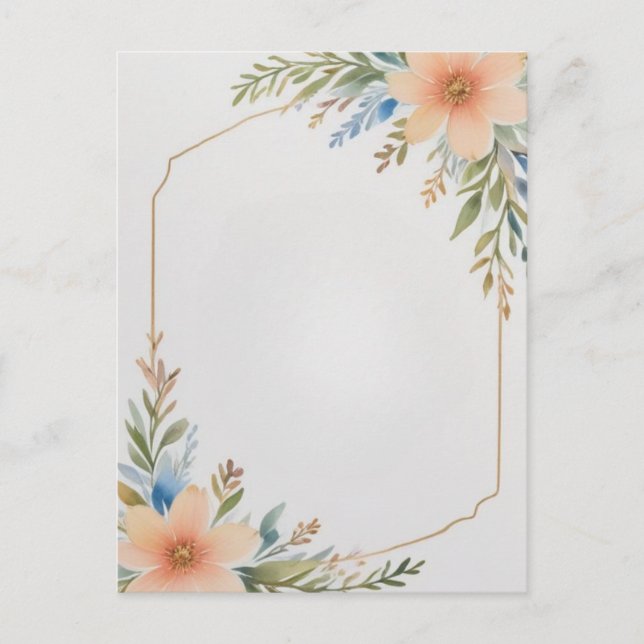 Framed Flowers Blank Postcard (Front)