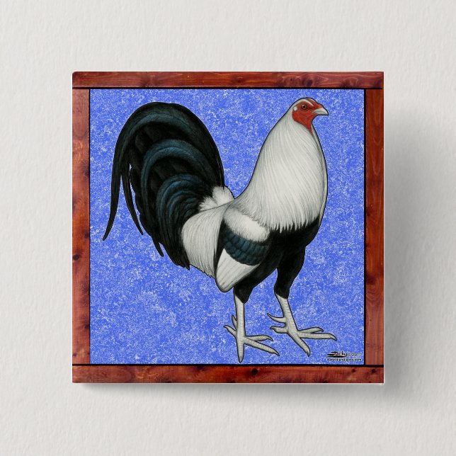 Framed Gamecock 2 Inch Square Button (Front)