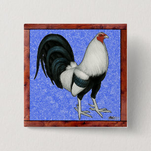 Framed Gamecock 2 Inch Square Button