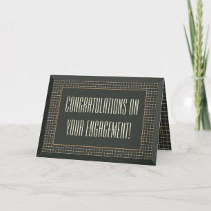 Framed Gay Bear Couple Engagement Congratulations Card