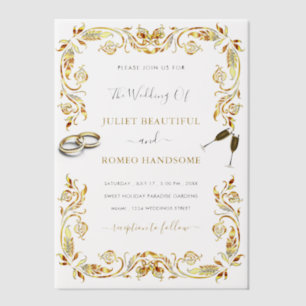 Framed Gold Vellum Wedding Invitation Template
