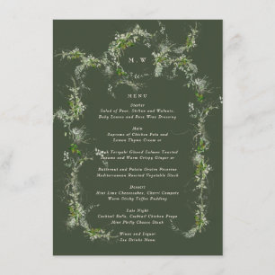 Framed Greenery Monogram Eucalyptus Green Wedding Menu
