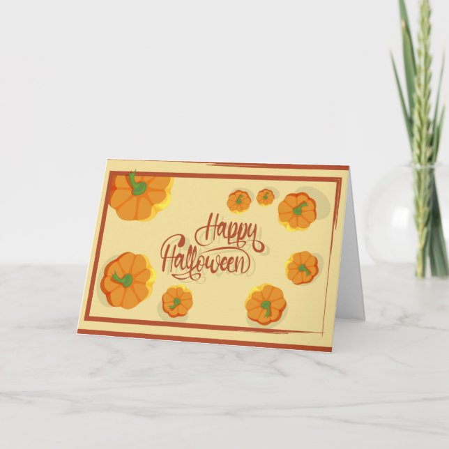 Framed greeting card Happy Halloween typography   (Front)