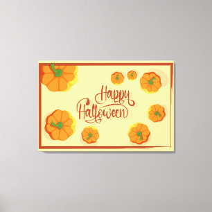 Framed greeting card Happy Halloween typography Canvas Print
