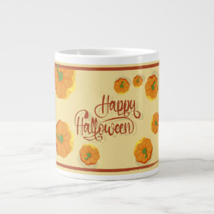 Framed greeting card Happy Halloween typography Large Coffee Mug