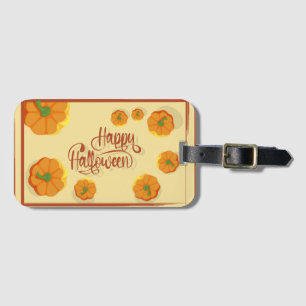 Framed greeting card Happy Halloween typography Luggage Tag