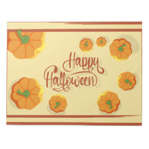 Framed greeting card Happy Halloween typography Notepad