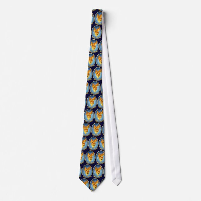 Framed Happy Hanukkah Dreidels Tie (Front)
