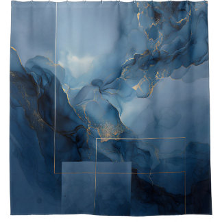 Framed Haze Blue Teal Geometric Abstract