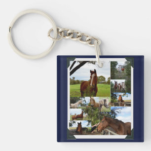 Framed Horse Photo Collage, Keychain