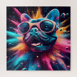 Framed in Cool: French Bulldog Portrait Jigsaw Puzzle