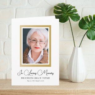 Framed in Faux Gold Photo Memorial Program