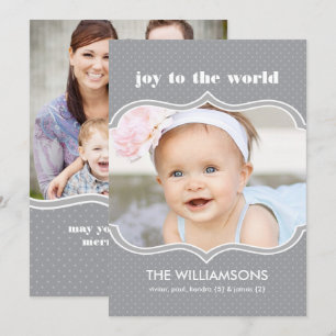 Framed in Slate Double Sided Holiday Photo Card