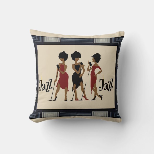 Framed Jazz  Reversible Decorative Pillow (Front)