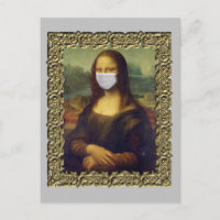 Framed Mona Lisa in Face mask Covid 2020