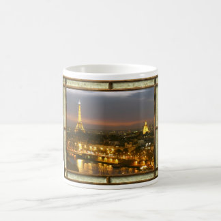 Framed Paris by Night in Rustic Frame Mug