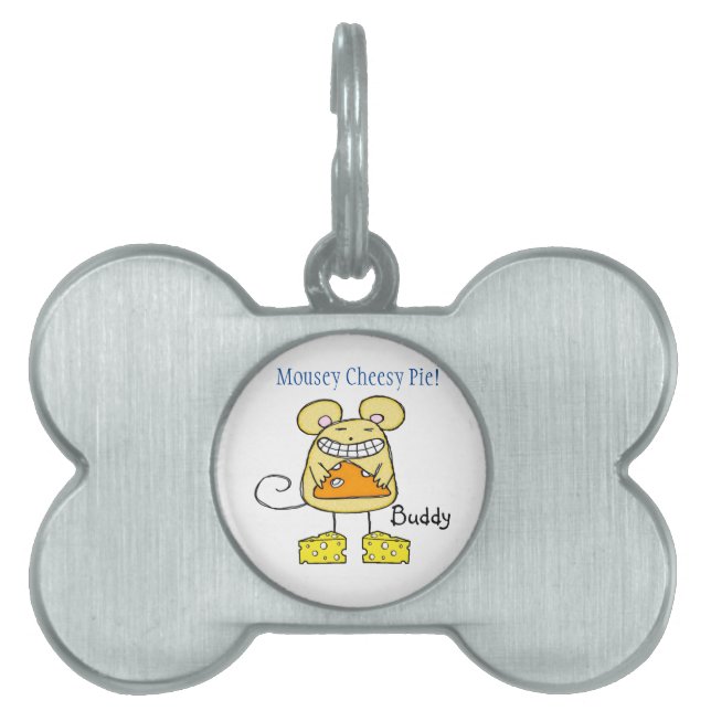 Framed Pet Tag Frogging Puppy Dog Mousey CheesyPie (Front)