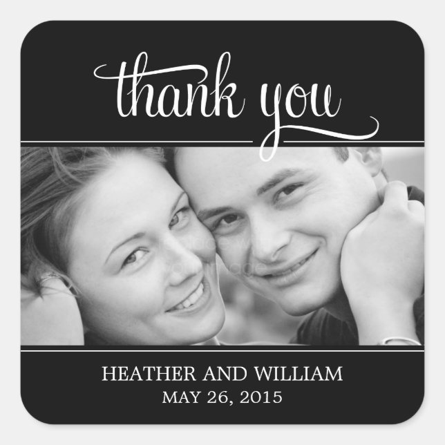 Framed Photo Wedding Favour Stickers (Front)