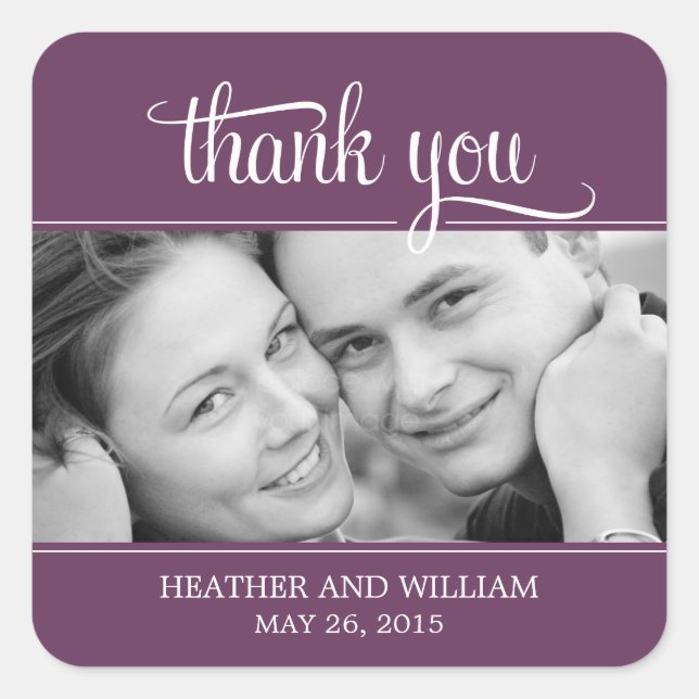 Framed Photo Wedding Favour Stickers (Front)