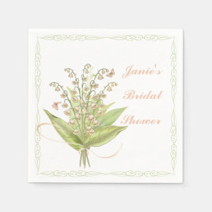 Framed Pink Flower Bouquet Paper Napkin