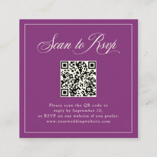 Framed Plum Italian Elegance   RSVP with QR Code Enclosure Card