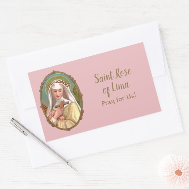 Framed Portrait of St. Rose of Lima (M 024b) Sticker (Envelope)