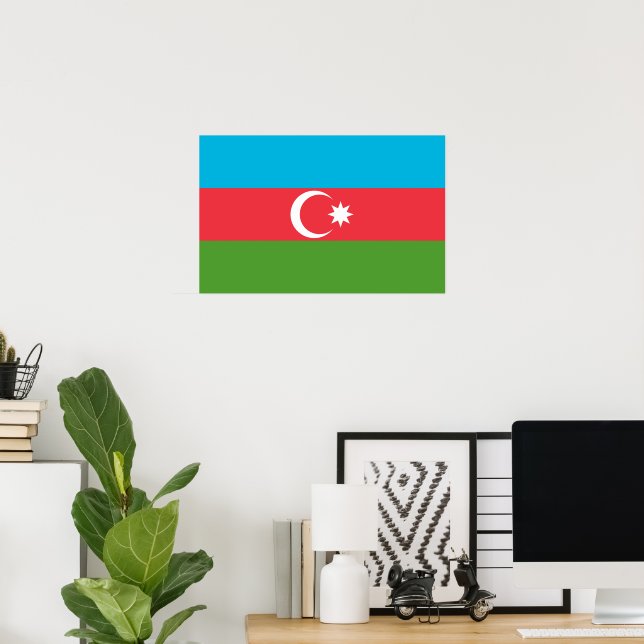 Framed print with Flag of Azerbaijan (Home Office)