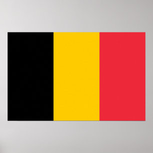 Framed print with Flag of Belgium