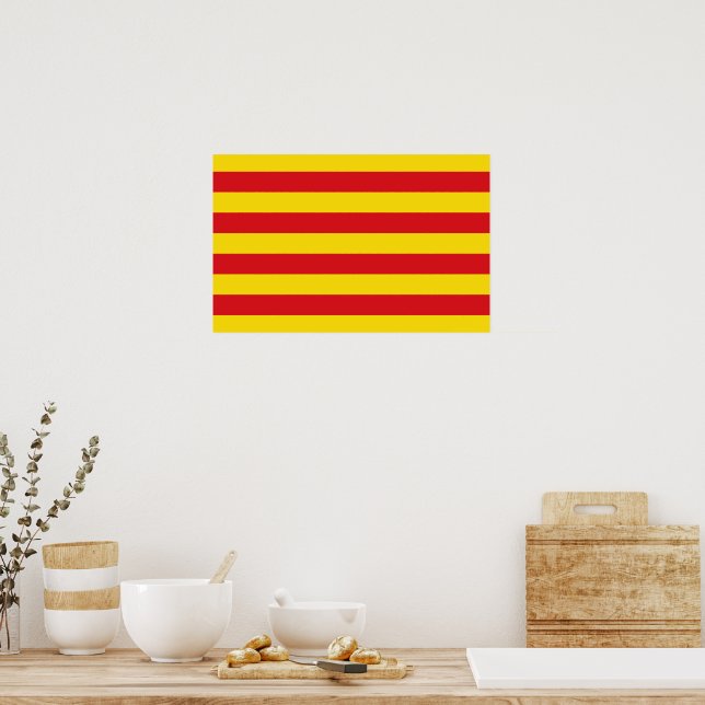Framed print with Flag of Catalonia (Kitchen)